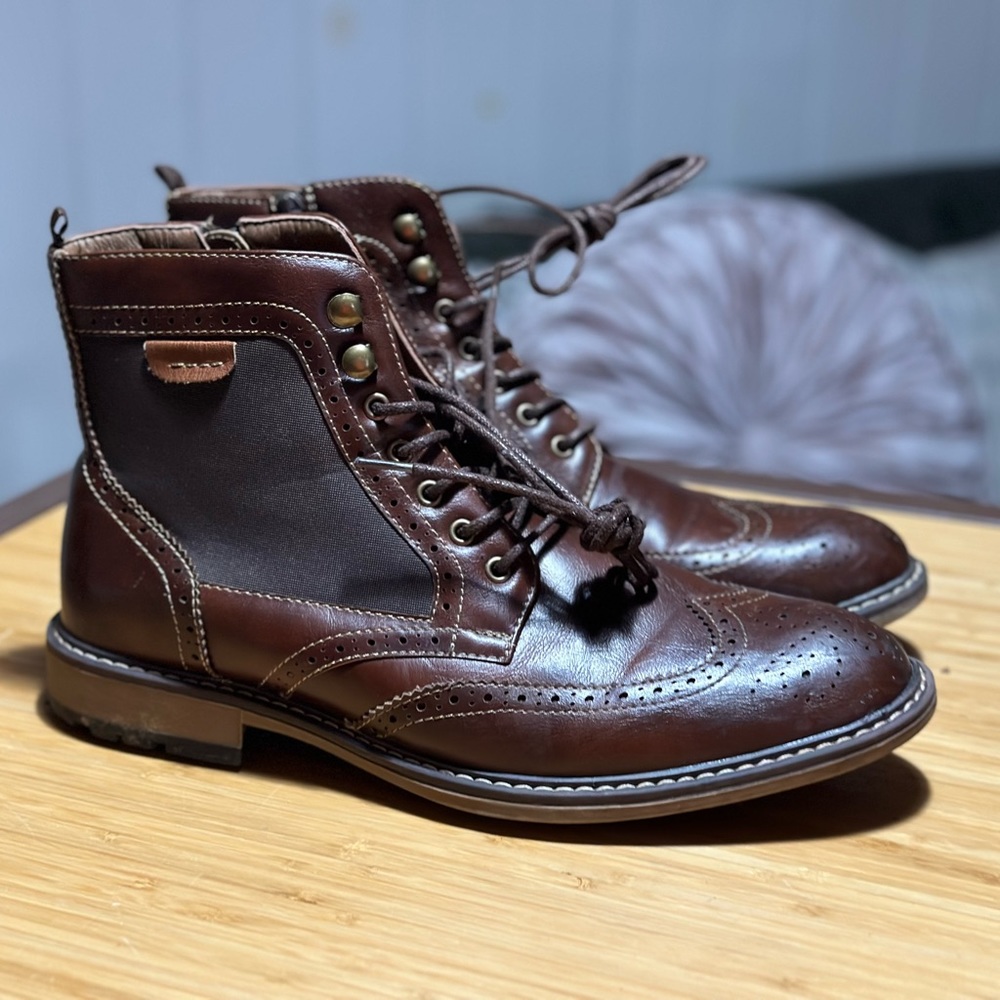 Dark Brown Oxford Styled Chelsea Boot
